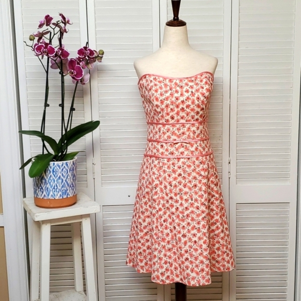 A.B.S Allen Schwartz  Floral Strapless Dress